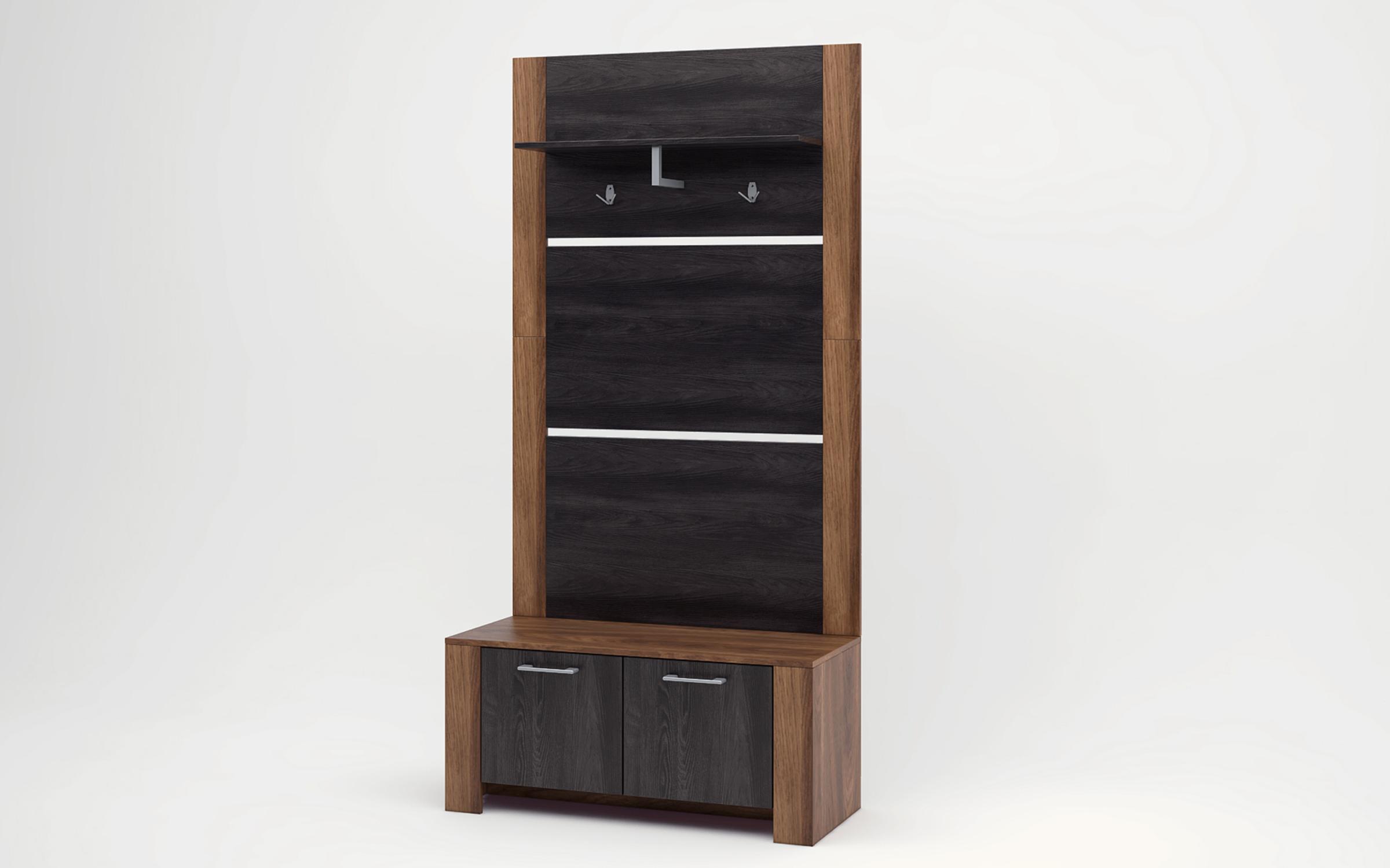 К-т мебели для прихожей Бронкс М14, дуб бренди кастелло + carbon wood  1